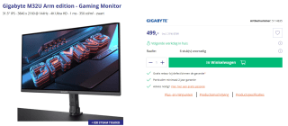 Gigabyte M32U - LED Monitor voor €499 bij Azerty