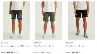 Chasin' heren shorts voor €25,46 dmv code bij Secret Sales