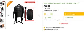 VOLT! Kamado Grenade Grill 22" met cover voor €499