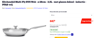 Wokpan KitchenAid Multiply 28cm voor €68,19 bij Bol