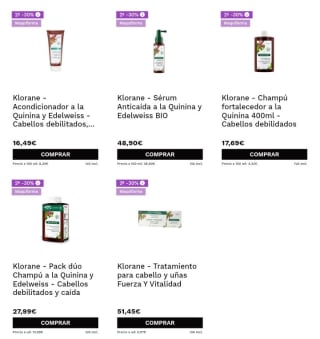 -30% en la Segunda Unidad klorane.