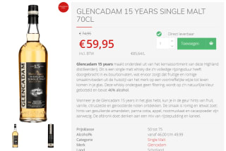 Glencadam 15 Years Old Highland Single Malt Whisky voor €59,95 bij Drankdozijn