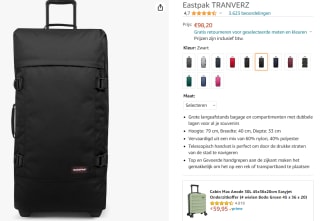 Eastpak Tranverz L Reiskoffer met geïntegreerd TSA-slot zwart voor €98,20 bij Amazon.nl