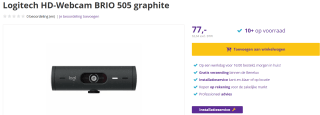 Logitech HD-Webcam BRIO 505 graphite voor €77 bij Dectdirect