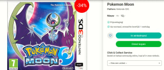 Pokémon Moon voor de Nintendo 3DS en 2DS nu €12 bij Nedgame
