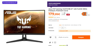 Monitor gaming curvo Asus TUF Gaming 27 pulgadas LED FullHD 165Hz por 179,99€