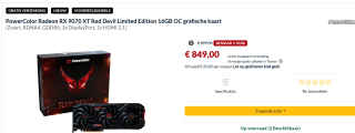 PowerColor Radeon RX 9070 XT Red Devil Limited Edition 16GB OC grafische kaart voor €849 bij Alternate
