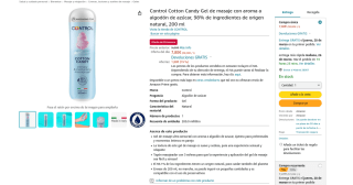 Gel Control Cotton Candy de masaje con aroma a algodón de azúcar 200ml por 7,80€