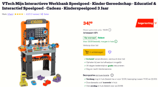 VTech Mijn interactieve werkbank - Met 60 accessoires voor €34,99 bij Bol.com
