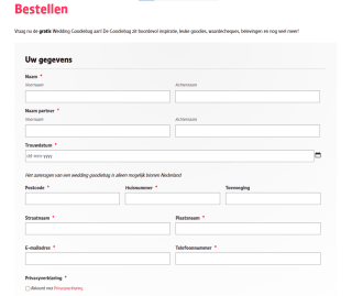 Gratis Wedding Goodiebag aanvragen