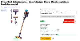 Dyson Gen5detect™ Absolute voor €649 met Bol select