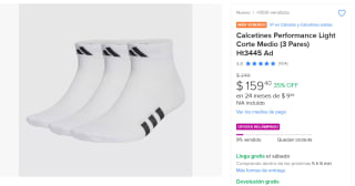 3 Pares de Calcetines Performance Light Corte Medio $159 | Mercado Libre