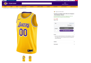 Camiseta Los Angeles Lakers Nike Icon Swingman Personalizada Jóvenes por solo 38€