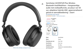 Sennheiser ACCENTUM Plus Wireless - Draadloze over-ear koptelefoon voor €147,34 bij Amazon