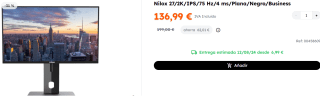 Monitor Nilox NXM272KREG01 27" LED IPS QHD 75Hz por 136.99€
