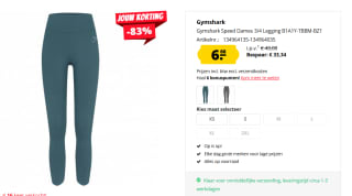 Gymshark Speed Dames 3/4 training Legging voor €6,66 bij Sport Korting