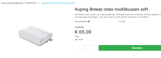 Breeze Latex kussen van Auping voor €69 bij Megabed