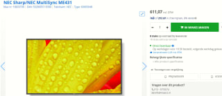 NEC MultiSync ME431 Digitale signage flatscreen 109,2 cm (43") voor €611,07 bij Max ICT