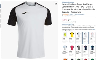 Joma Camiseta Deportiva Manga Corta Hombre por 5,74€