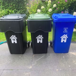 Containerstickers met huisnummer voor €3