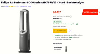 Philips Air Performer 8000 series AMF870/15 - 3-in-1 - Luchtreiniger voor €349,99 na cashback bij Bol.com