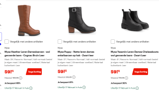 Diverse Mysa dames leren sneakers en laarzen voor €59,95 bij Bol