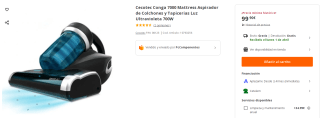 Aspirador Cecotec Conga 7000 Mattress de 700W por 99€