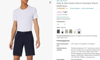 Only & Sons Korte heren broek voor €14 bij Amazon