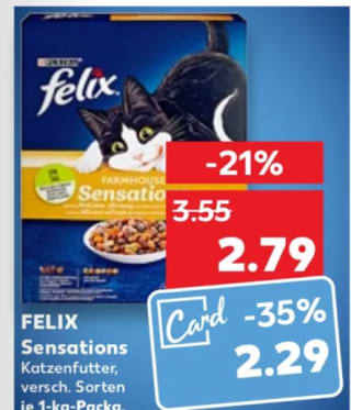 Felix Sensations kattenbrokken voor €2,79 bij Kaufland in Duitsland