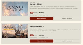 Oferta hasta 50% descuento en Videojuegos y DLC Anno en Epic Games