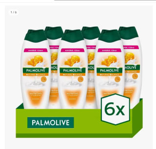 Pack de 6 ud Gel de ducha o baño Palmolive Natural Balance Nutritivo Leche & Miel 600ml por 11,68€ (7€ cuenta nueva)