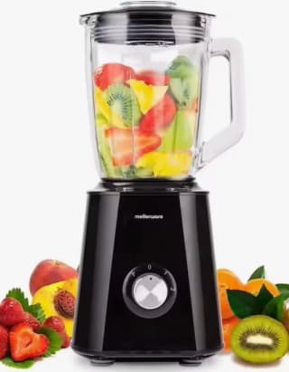 Mellerware Batidora de vaso eléctrica 1500W. Jarra cristal 1,5L, 6 cuchillas por 33,24€