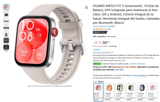 HUAWEI Watch FIT 3, Pantalla AMOLED, Diseño Ultrafino, hasta 10 días de batería por 98,35€