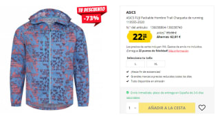 Chaqueta de Running para Hombre ASICS FUJI por 22.99€