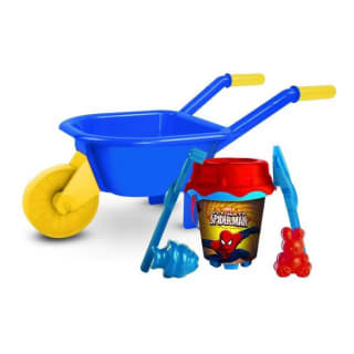 Set Carretilla con Cubo, Pala, Rastrillo y Moldes Spiderman Marvel por solo 10€