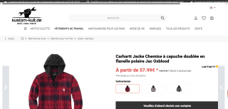 chemise à capuche Jac Oxblood différentes couleurs / Carhartt veste en flanelle doublée polaire, Jacket Flannel Fleece hooded à 57,99€