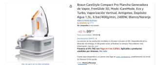 Braun CareStyle Compact Pro Plancha Generadora de Vapor por 99€
