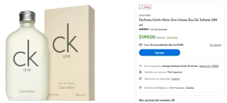 Perfume Calvin Klein One 200ml $599 | Descuento Walmart