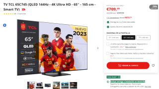 TV QLED 65" TCL 65C745 144Hz, HDMI 2.1 Google TV por 709,99€