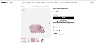 Bolso bandolera pequeño color rosa pastel por 9€