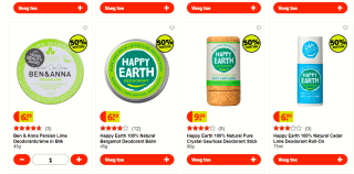 Alle Ben & Anna Natuurlijke Deodorant met 50% kassakorting bij Kruidvat