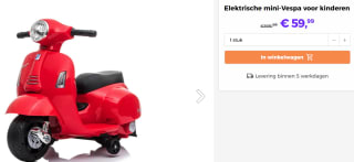 Elektrische mini-Vespa voor kids voor €59,99 bij Actievandedag