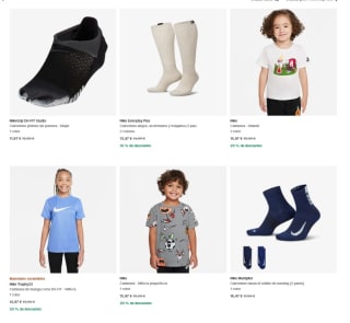 Recopilación de ropa marca Nike para toda la família desde 11,97€