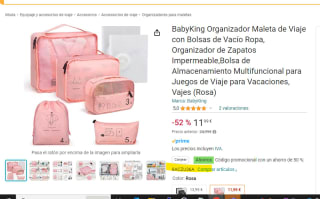 Kit de organizadores de viaje de nylon por 5,99€