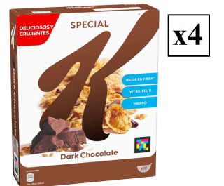 4 Paquetes de KELLOGG'S SPECIAL K Cereales con chocolate negro KELLOGG´S SPECIAL K 325 gr. por 7.51€