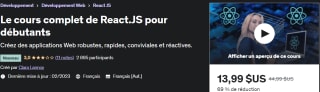 Cours complet de React.JS pour débutants à 13,10€