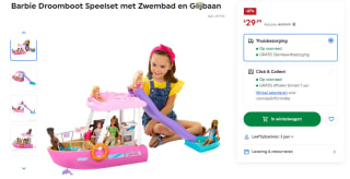Barbie Boot met zwembad en glijbaan voor €29,99 bij Smythstoys