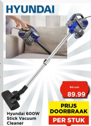 Hyundai 600w stick Vacuum Cleaner voor €29,99 bij Vomar