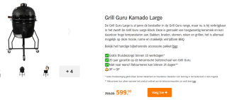 Grill Guru Kamado Large zwart voor €599 bij de AH