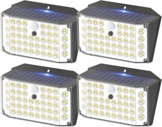Pack 4 Luz Solar Exterior,IP67 Impermeable con Sensor de Movimiento,3 Modos por 13,49€